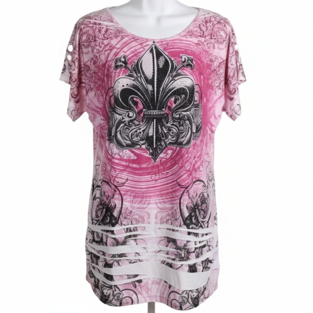 Soror Women's Y2K Graphic Casual Blouse Size Large